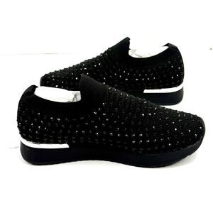 Kenneth Cole Reaction Cameron Jewel Knit Joggers Sneakers Shoes Size 8W Black